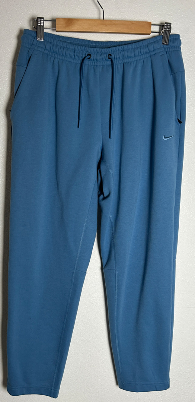 Nike Dri-FIT One High-Waisted 7/8 French Terry Blue Joggers Size Medium